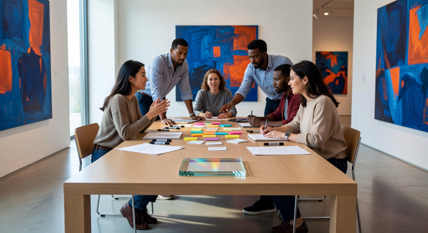 Creative team having a brainstorming session