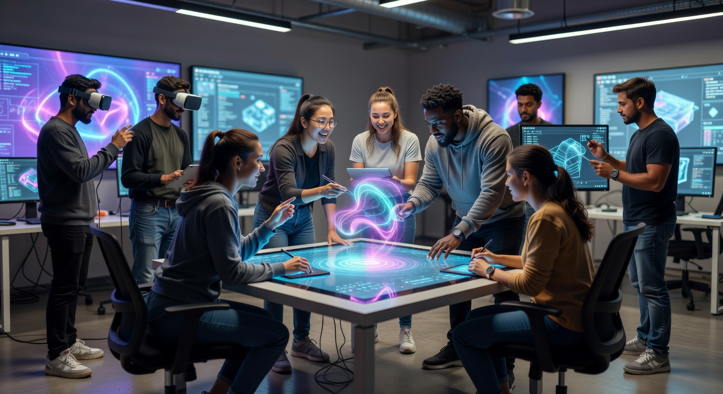 Dynamic creative squad teamwork in a digital studio